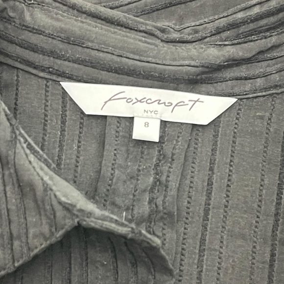 Nwt‎ foxcroft black Robyn long sleeve chenile button up blouse size 8 - Picture 3 of 4